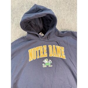 Notre Dame Fighting Irish Hoodie Mens 2XL Navy Blue Gold NCAA Football Pullover